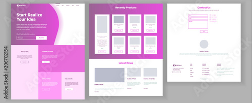 Main Web Page Design Vector. Website Business Style. Landing Template. Abstract Project Cover. Idea Structure. Financial Mining. Partner Option. Illustration