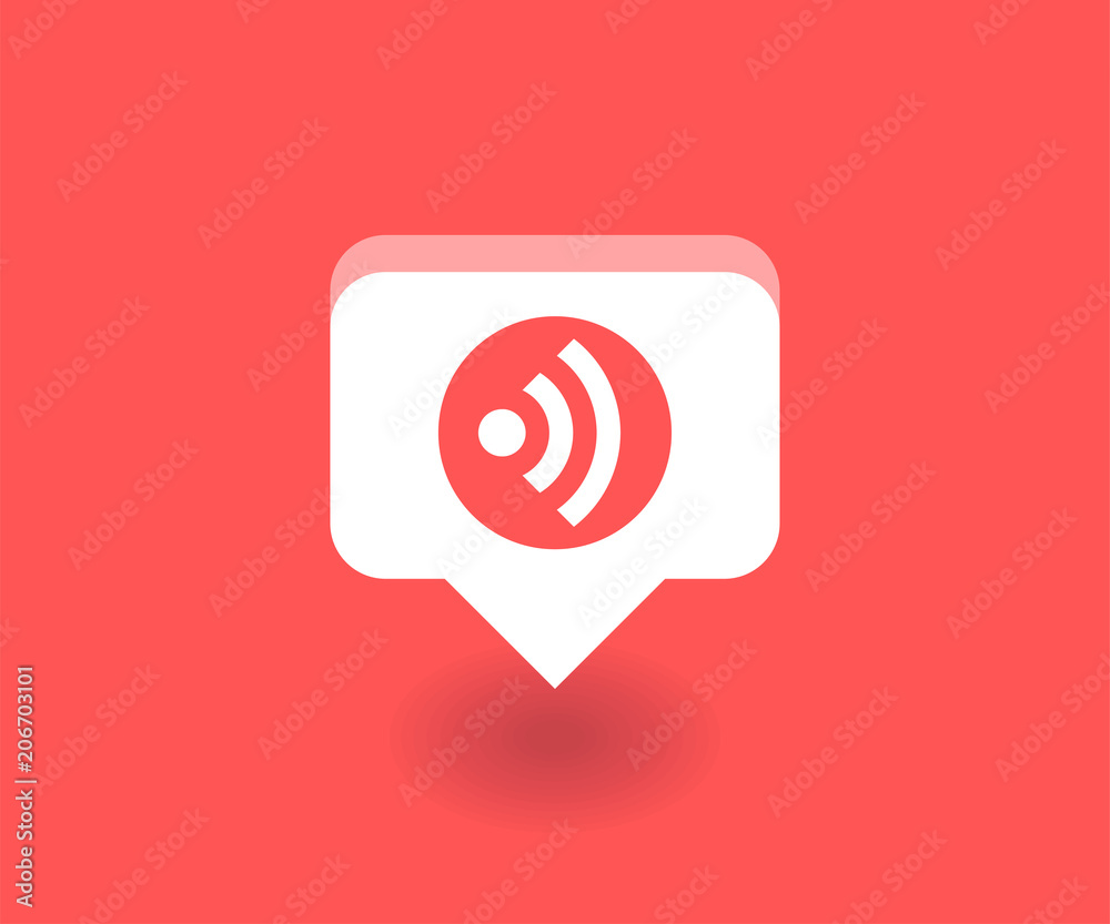 Wireless and wifi icon, vector symbol in flat style isolated on red background. Social media illustration. Wireless and wifi icon, vector symbol in flat style isolated on red background. Social media illustration.
