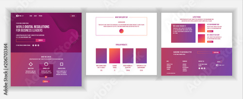 Website Template Vector. Page Business Background. Landing Web Page. Web Design And Development. Cash Contract. Money Planning. Mining Money. Illustration