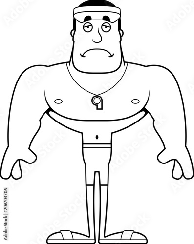 Cartoon Sad Lifeguard