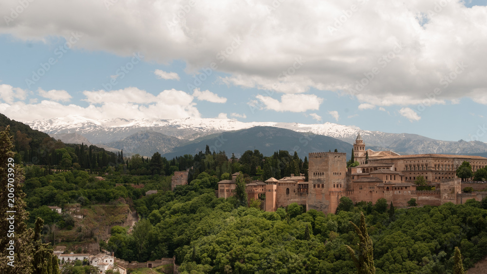 Veduta dell'Alhambra, Granada, Andalusia, Spagna