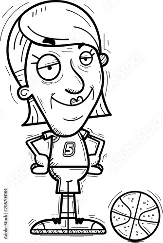 Confident Cartoon Senior Basketball Player