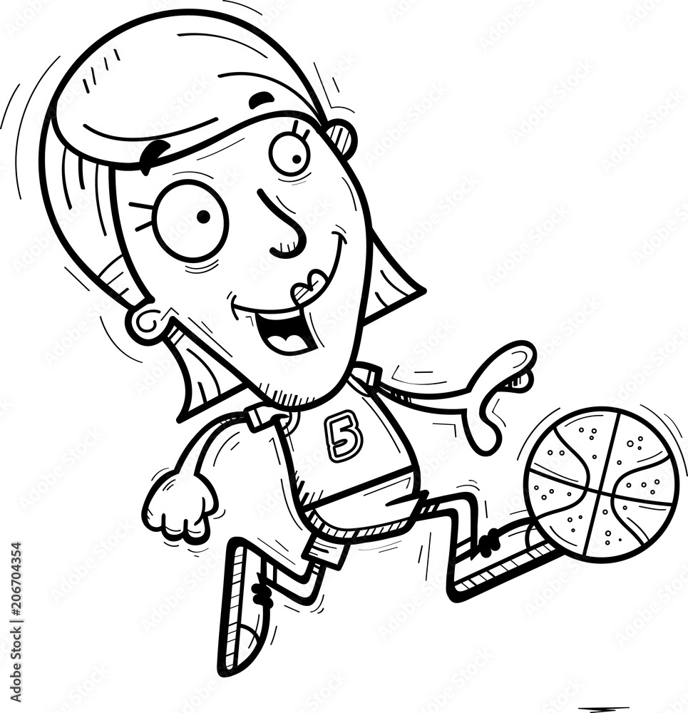 Cartoon Basketball Player Running Cartoon Basketball Player Running