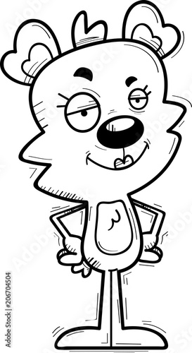 Confident Cartoon Female Bear