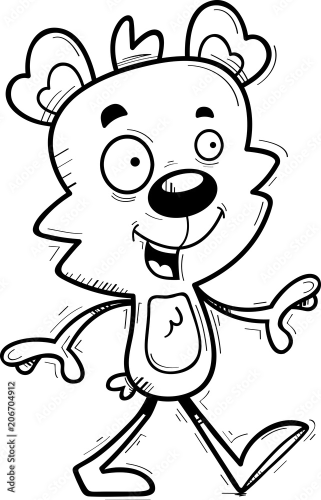 Cartoon Male Bear Walking Cartoon Male Bear Walking