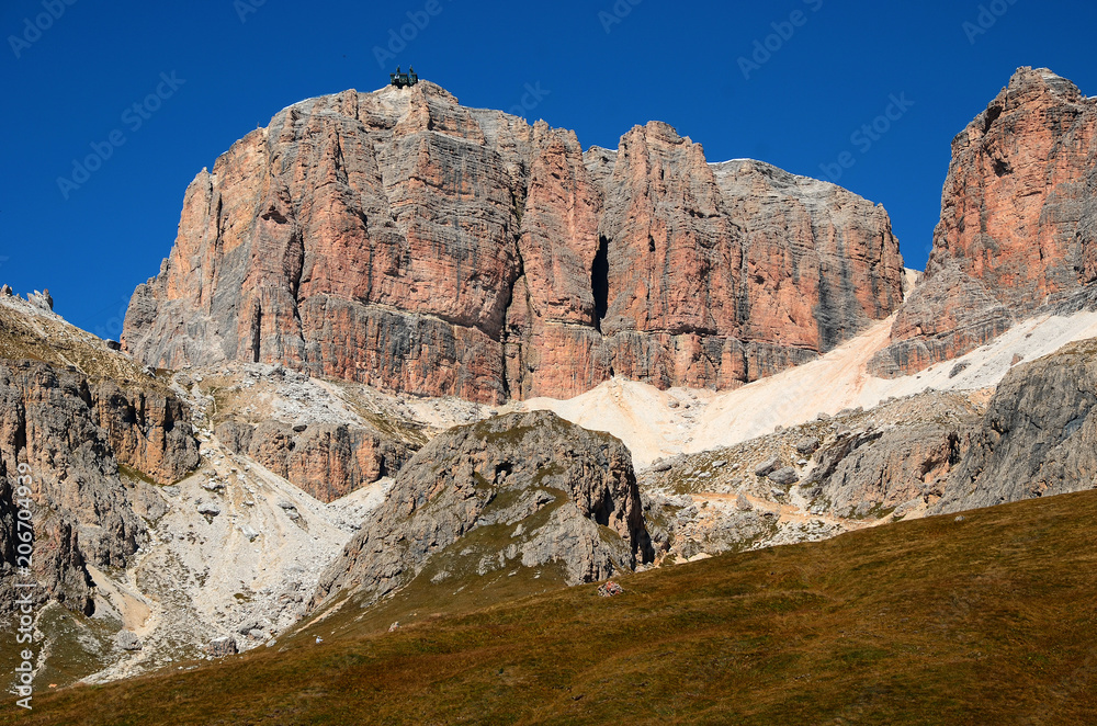 Sellagruppe in den Dolomiten, Suedtirol, Italien Sellagruppe in den Dolomiten, Suedtirol, Italien
