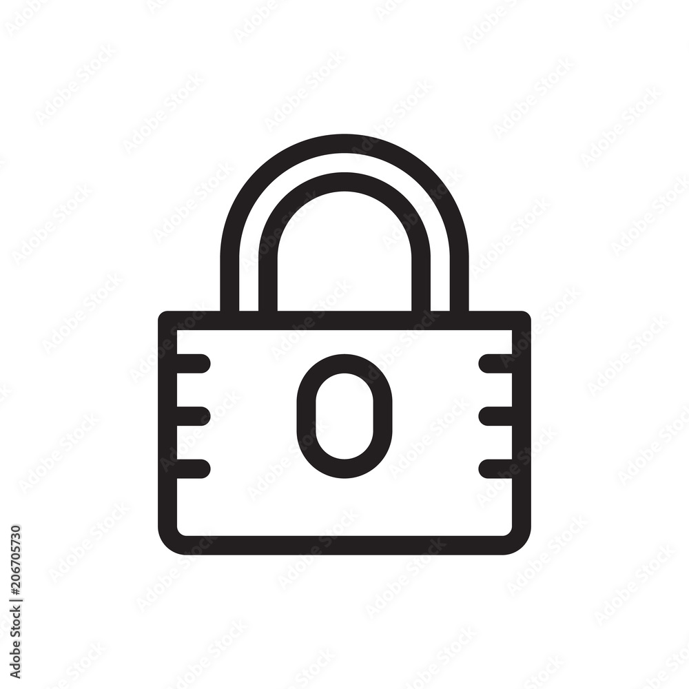 Padlock icon, security icon. Outline bold, thick line style, 4px strokes rounder edges Padlock icon, security icon. Outline bold, thick line style, 4px strokes rounder edges