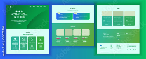 Website Design Template Vector. Business Technology. Landing Web Page. Modern Online Servises. Promotion Settings. Advertising Aanalysis. People Environment. Illustration