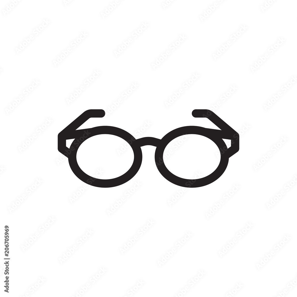 Fototapeta premium Glasses icon, Tools and utensils icon. Outline bold, thick line style, 4px strokes rounder edges