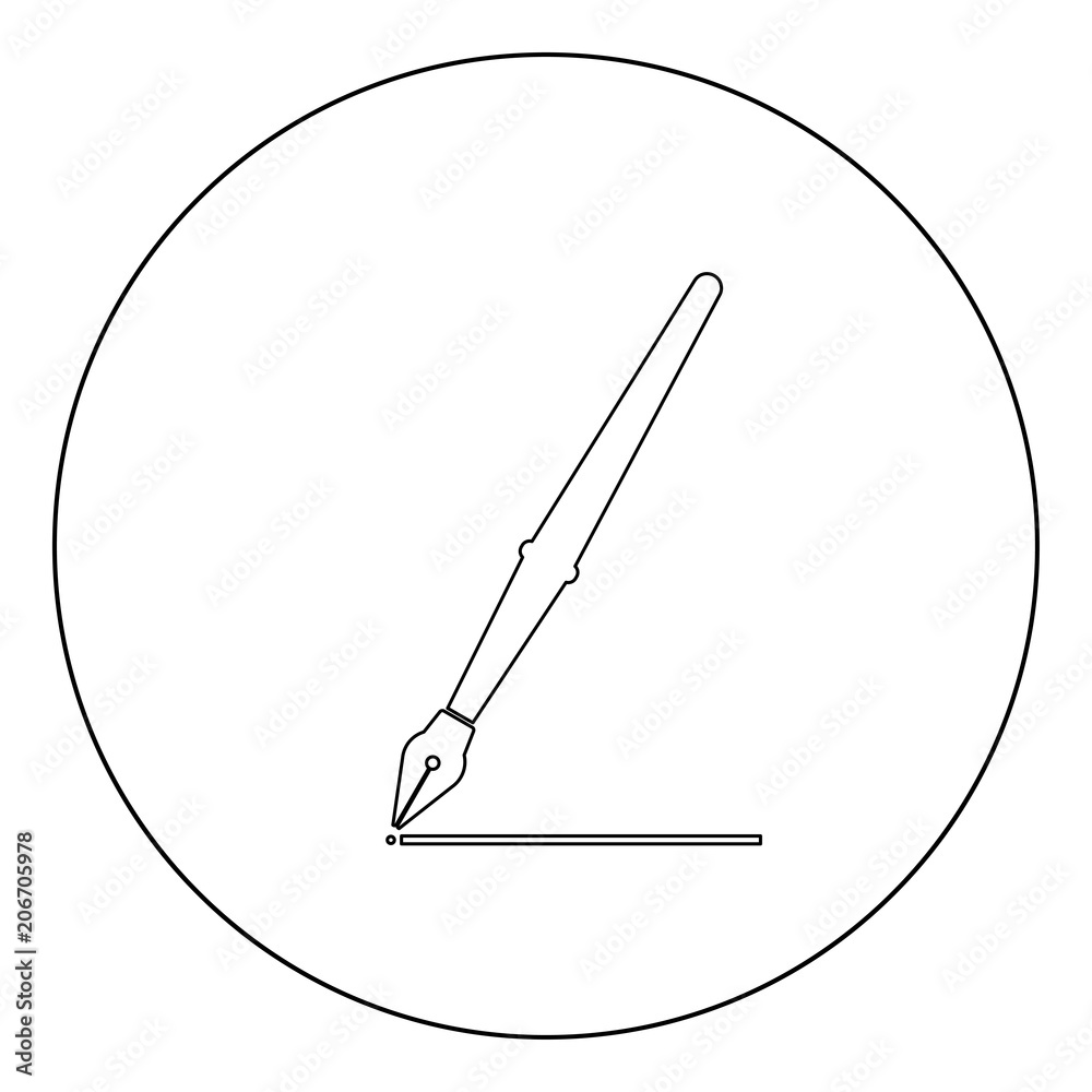 Pen icon black color in circle Pen icon black color in circle