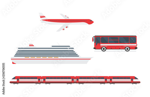 Vector set of travel transport.