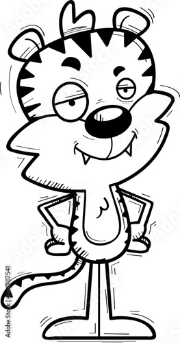 Confident Cartoon Male Tiger