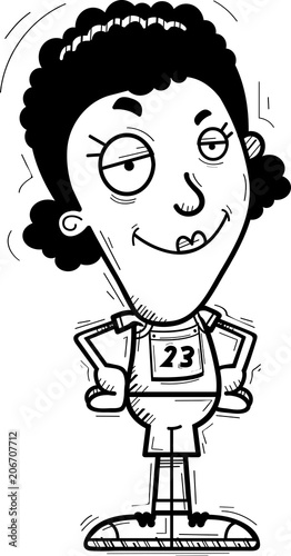 Confident Cartoon Black Track Athlete