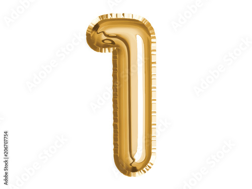 Gold number one air balloon for baby shower celebrate decoration party