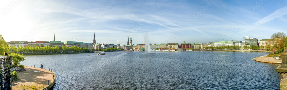 Hamburg, Binnenalster Panorama 