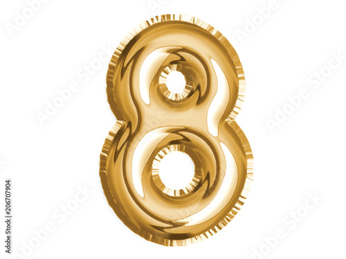 Gold number eight air balloon for baby shower celebrate decoration party