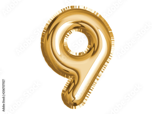 Gold number nine air balloon for baby shower celebrate decoration party