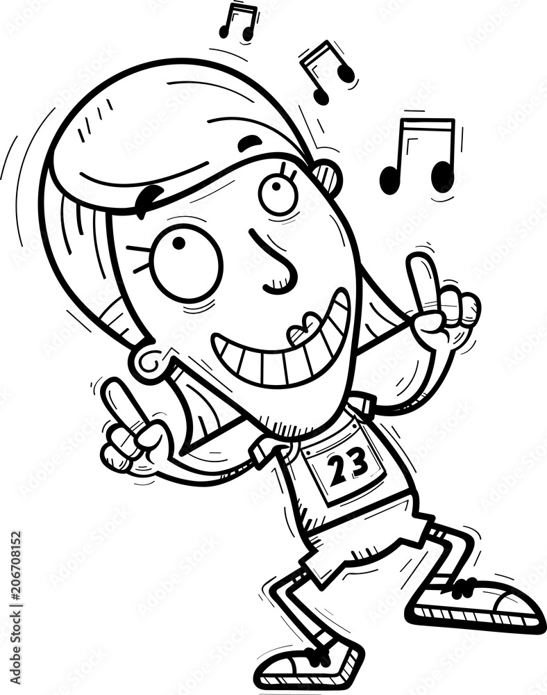 Fototapeta premium Cartoon Track Athlete Dancing