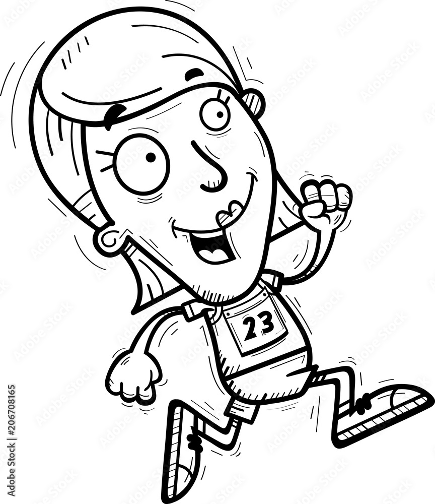 Cartoon Track Athlete Running