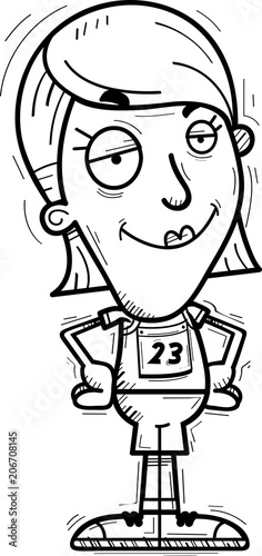 Confident Cartoon Track Athlete