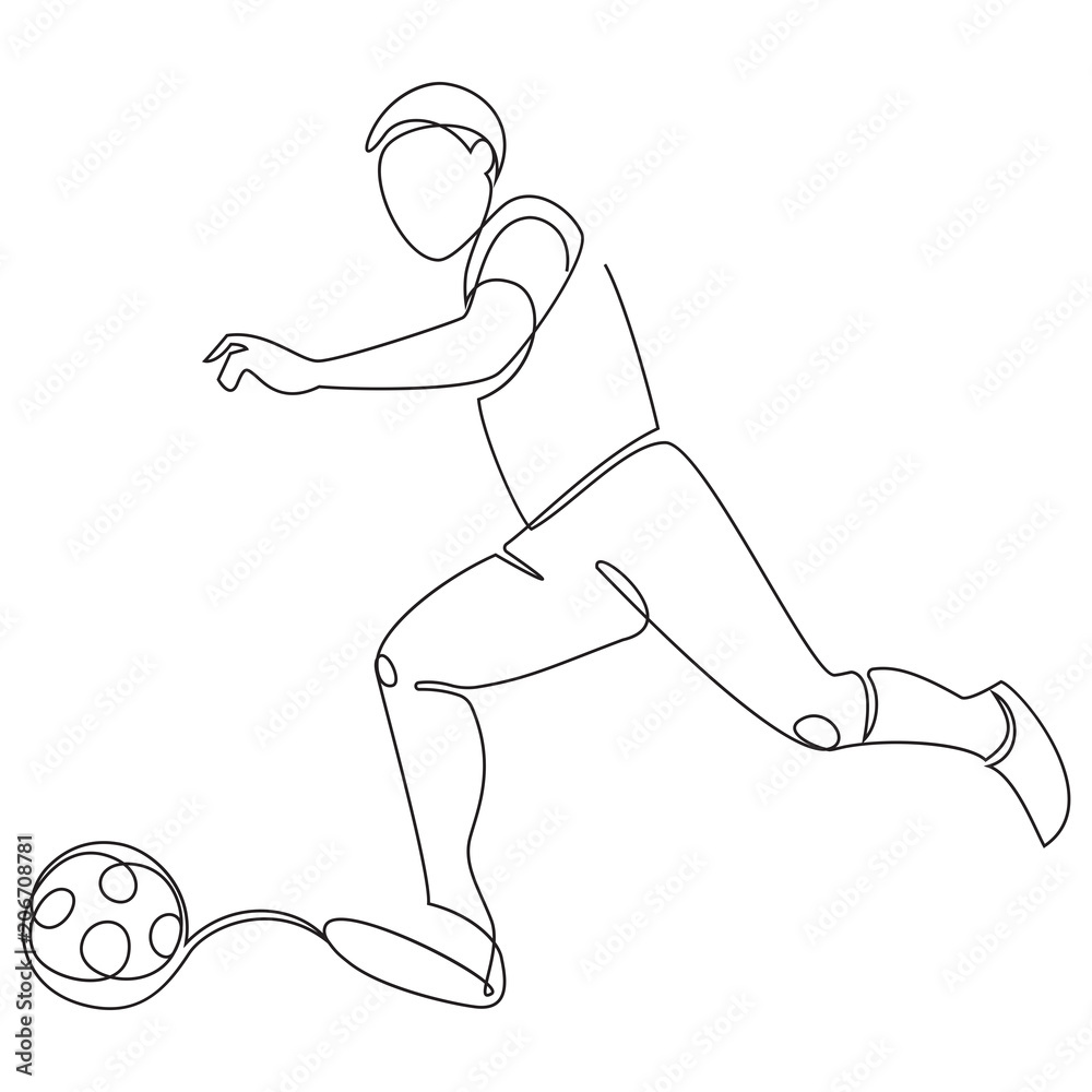 Soccer player in one line