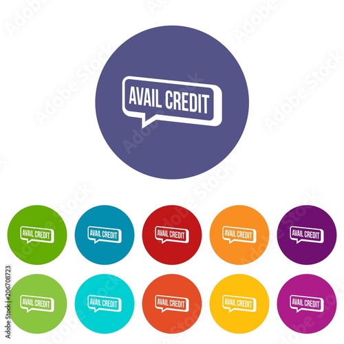 Avail credit icons color set vector for any web design on white background