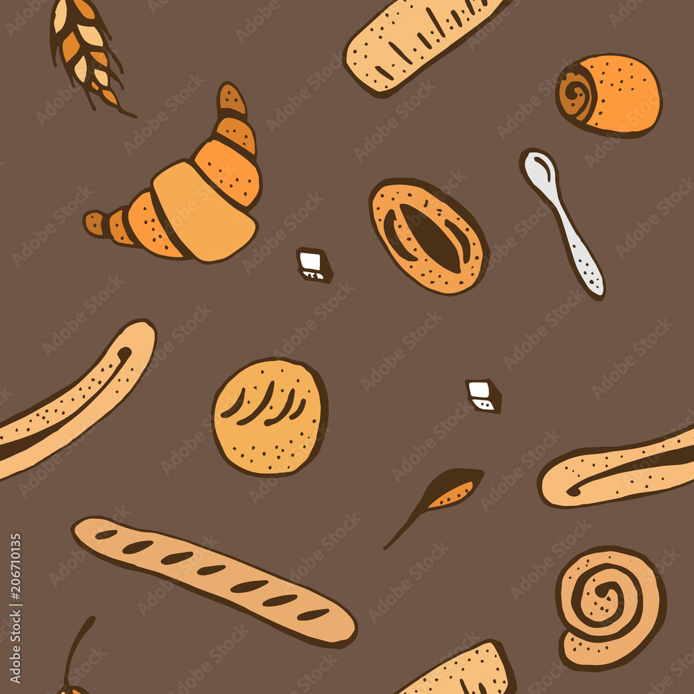 Bakery doodle pattern. Bakery doodle pattern.