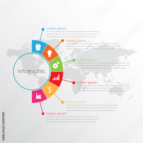 Basic RGBVector infographic templates used for detailed reports. All 6 topics. photo