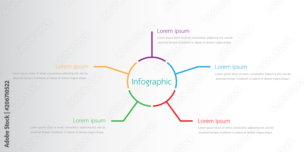 Vector infographic templates used for detailed reports. All 5 topics.