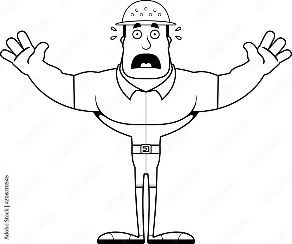 Cartoon Scared Zookeeper Stock Vector | Adobe Stock