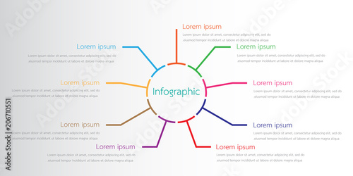 Vector infographic templates used for detailed reports. All 9 topics.