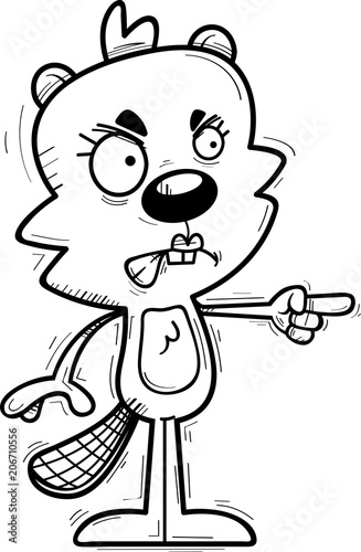Angry Cartoon Female Beaver