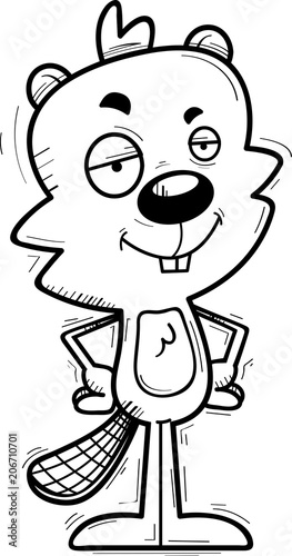 Confident Cartoon Male Beaver