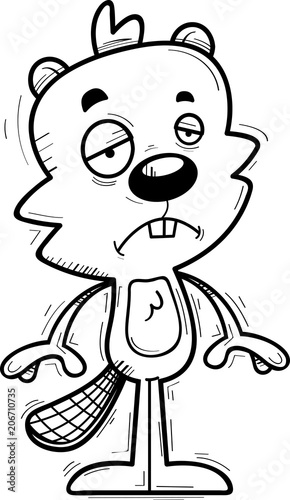 Sad Cartoon Male Beaver