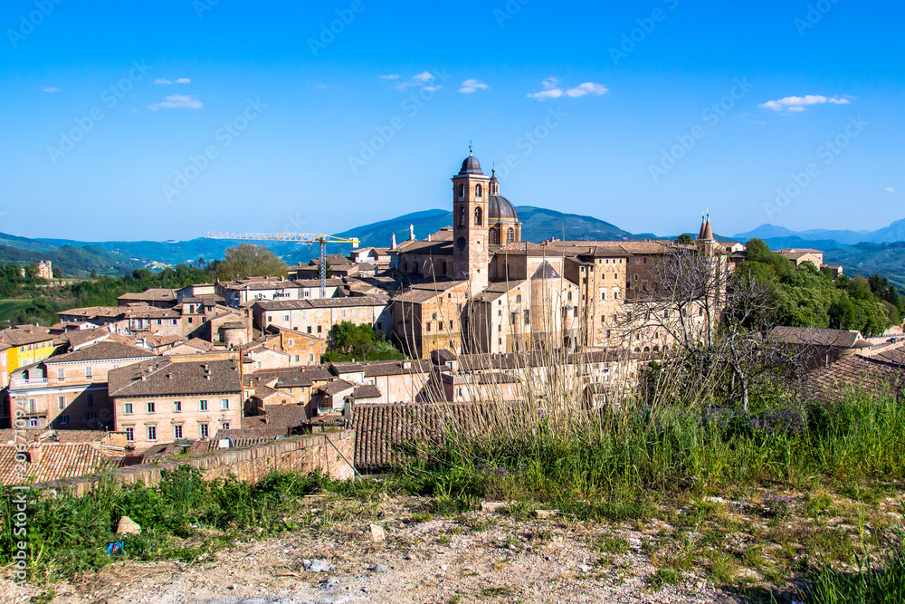 cityscape of Urbino in Italy