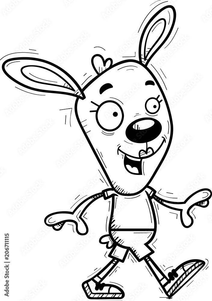Cartoon Bunny Walking Cartoon Bunny Walking