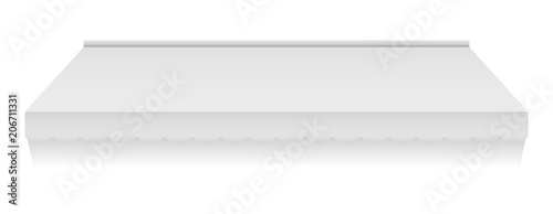 Fototapeta Naklejka Na Ścianę i Meble -  White awning mockup. Realistic illustration of white awning vector mockup for web design isolated on white background