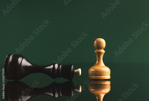 White pawn has got victory under black queen