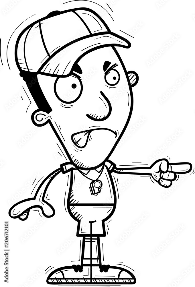 Angry Cartoon Black Man Coach Angry Cartoon Black Man Coach