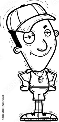 Confident Cartoon Black Man Coach
