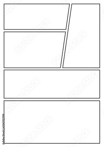 manga storyboard layout template for rapidly create the comic book style. A4 design of paper ratio is fit for print out.