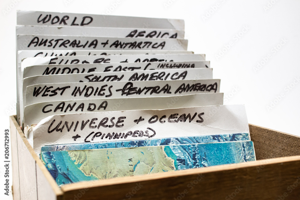 Sorted Maps in an Old Wooden Box Sorted Maps in an Old Wooden Box