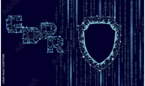 Privacy data protection law GDPR. Data regulation sensitive information safety shield European Union. Right to be forgotten removing genetic encryption. Global business ePrivacy vector illustration