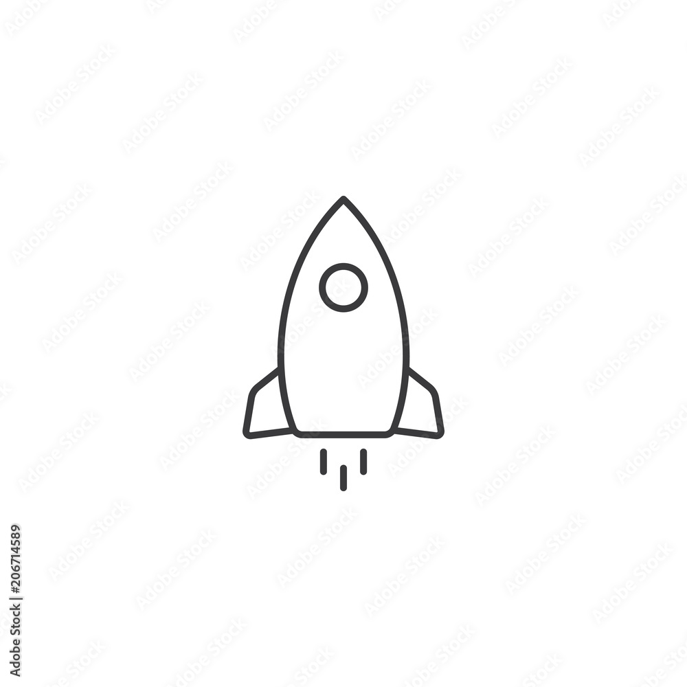 line start up rocket icon on white background line start up rocket icon on white background