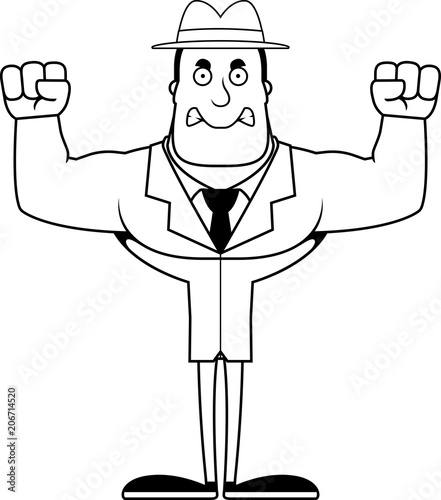 Cartoon Angry Detective