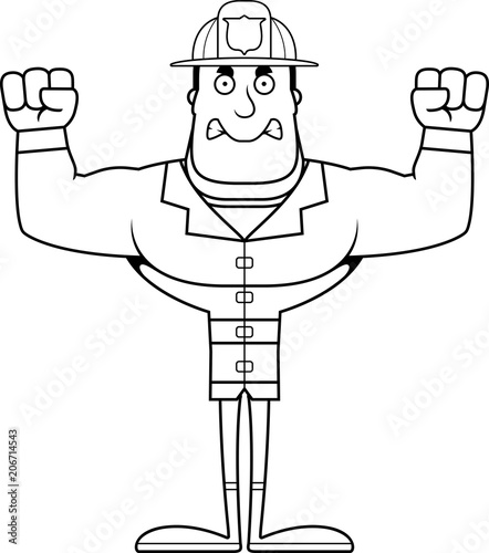 Cartoon Angry Firefighter