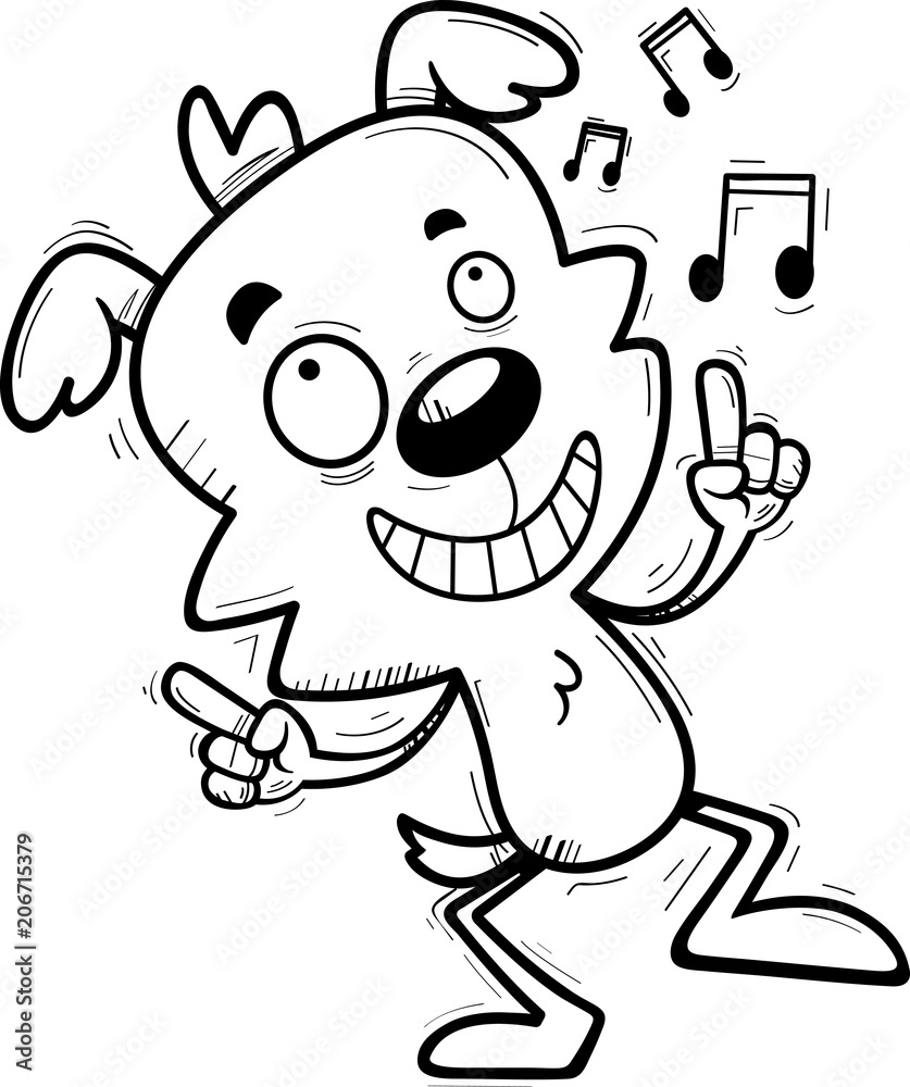 Fototapeta premium Cartoon Male Dog Dancing