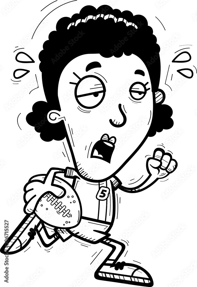 Exhausted Cartoon Black Football Player Exhausted Cartoon Black Football Player
