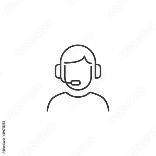 line customer support icon on white background