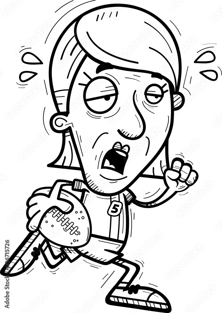 Exhausted Cartoon Senior Football Player Exhausted Cartoon Senior Football Player